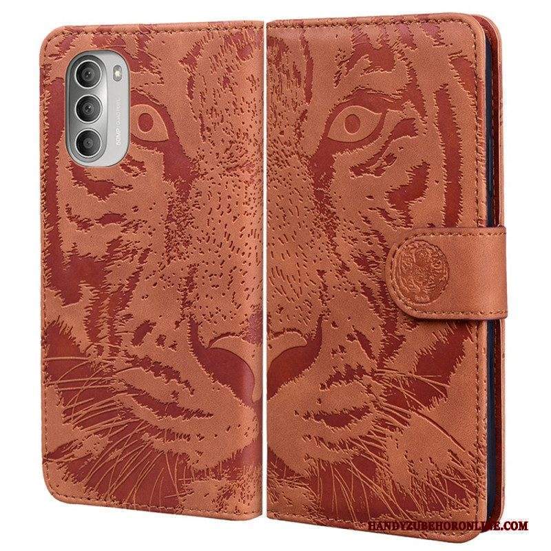 Folio Cover Moto G51 5G Stampa Faccia Di Tigre