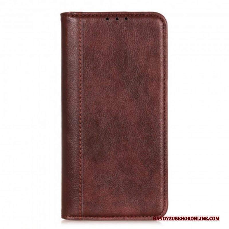 Folio Cover Moto G60S Custodia in pelle Versione In Crosta Di Litchi