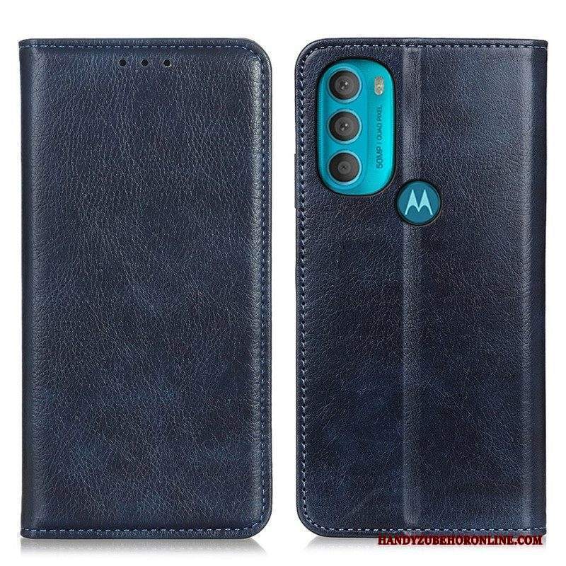 Folio Cover Moto G71 5G Custodia in pelle Crosta Di Pelle Testurizzata