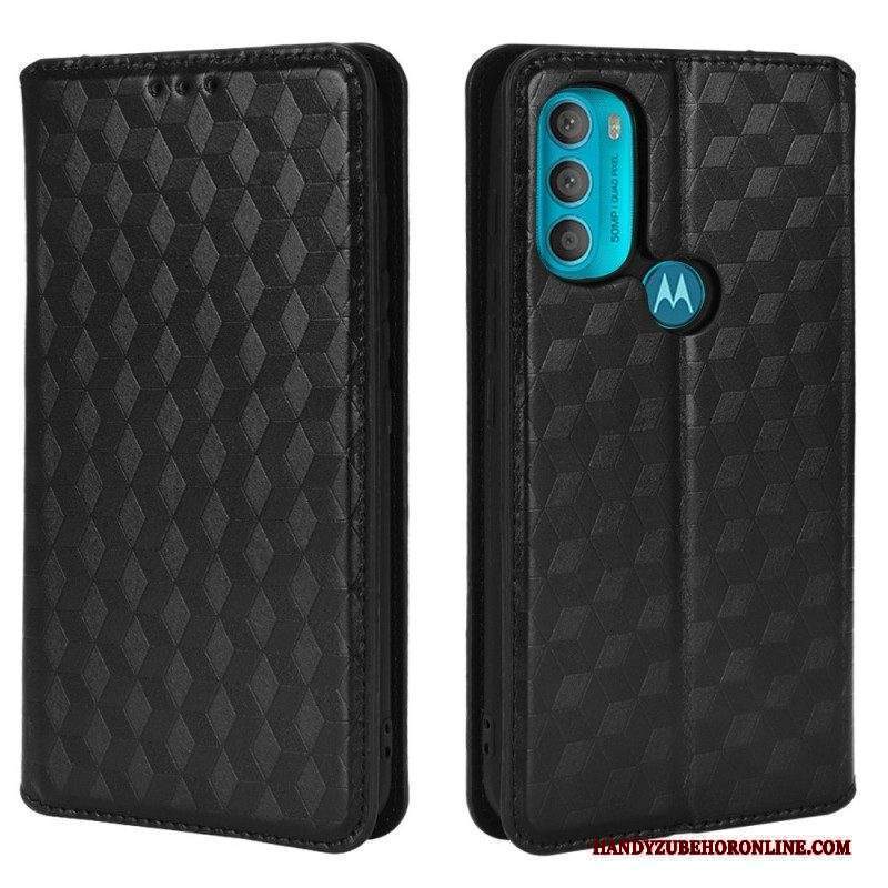 Folio Cover Moto G71 5G Custodia in pelle Effetto Pelle Diamante