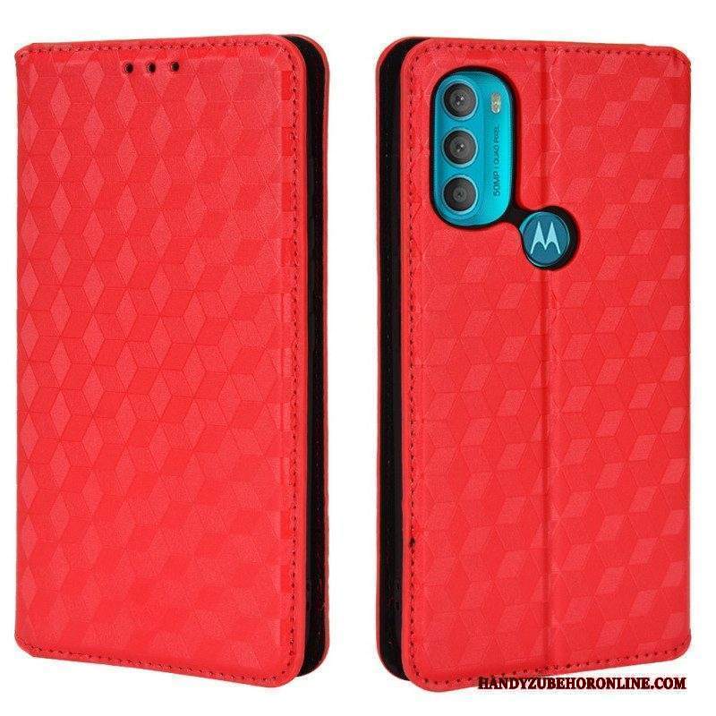 Folio Cover Moto G71 5G Custodia in pelle Effetto Pelle Diamante