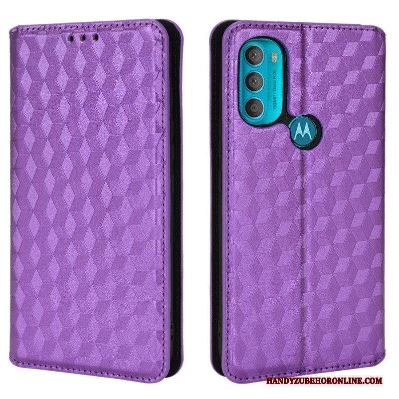 Folio Cover Moto G71 5G Custodia in pelle Effetto Pelle Diamante