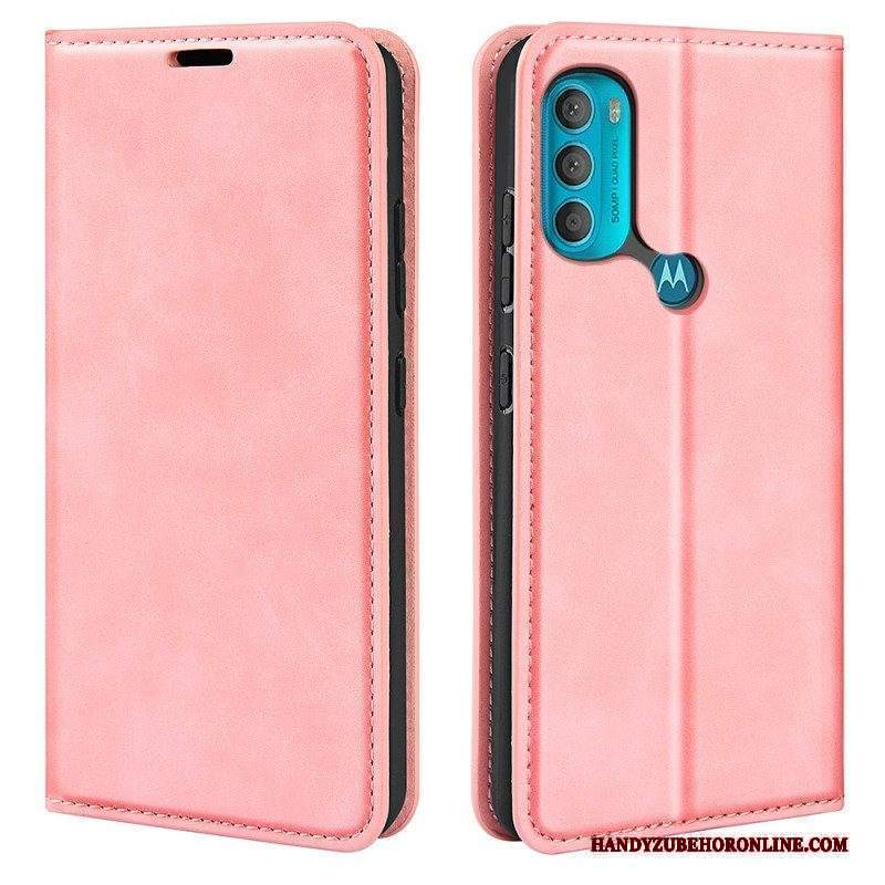 Folio Cover Moto G71 5G Custodia in pelle Effetto Pelle Morbida Seta