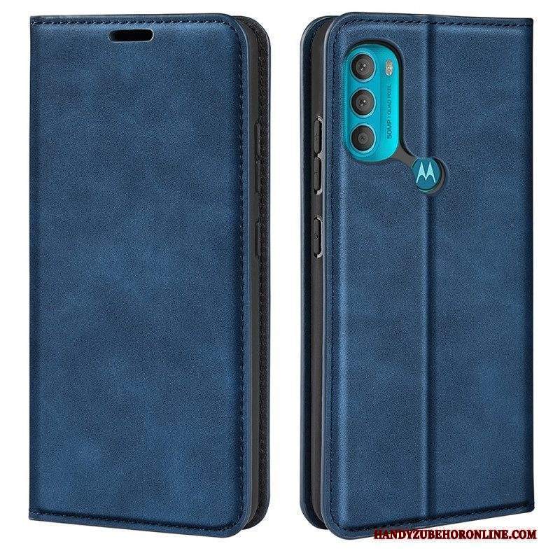 Folio Cover Moto G71 5G Custodia in pelle Effetto Pelle Morbida Seta