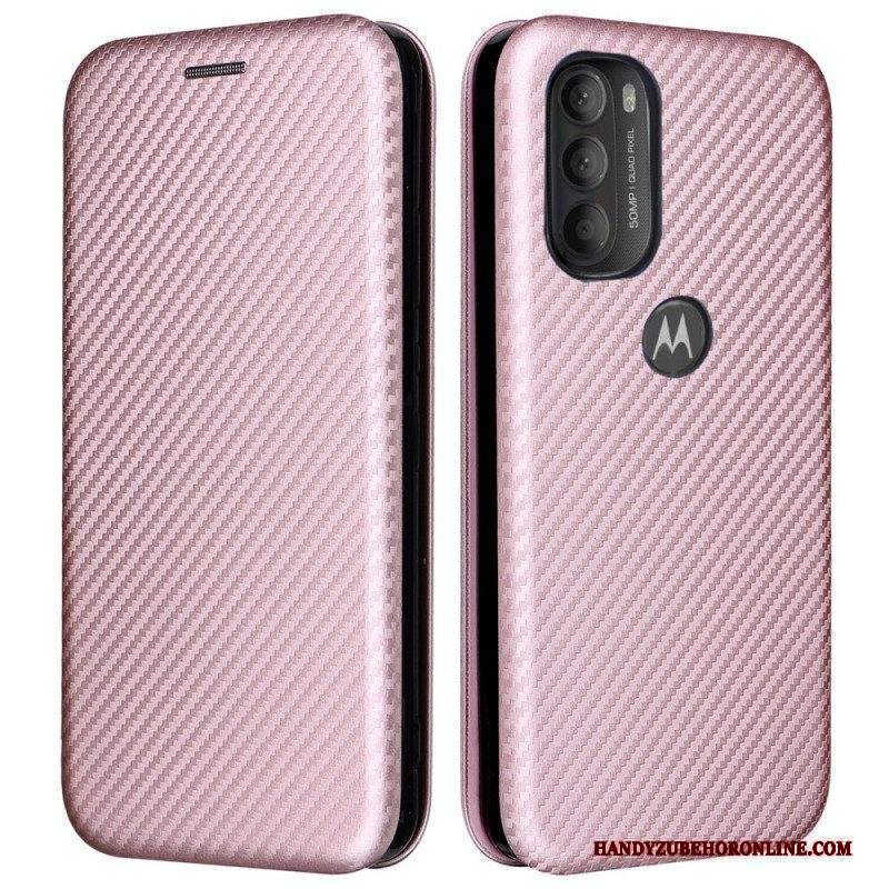 Folio Cover Moto G71 5G Custodia in pelle Silicone Colorato Al Carbonio