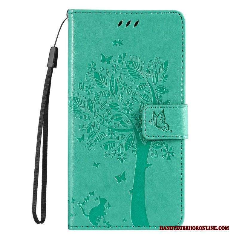 Folio Cover Moto G73 5G Albero E Gatto Strappy