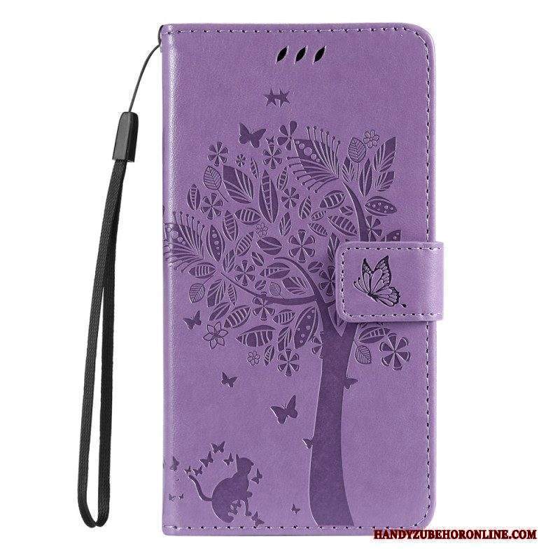 Folio Cover Moto G73 5G Albero E Gatto Strappy