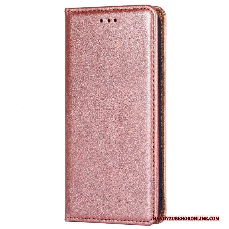 Folio Cover Moto G73 5G Custodia in pelle Cuciture In Ecopelle