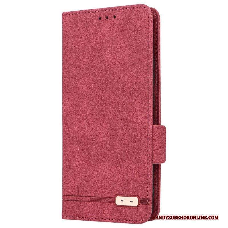 Folio Cover Moto G73 5G Custodia in pelle Struttura In Pelle