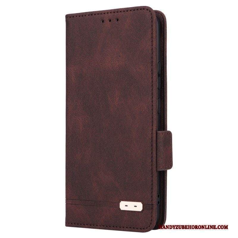 Folio Cover Moto G73 5G Custodia in pelle Struttura In Pelle