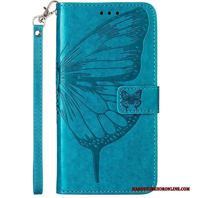 Folio Cover Moto G73 5G Farfalla Floreale Strappy