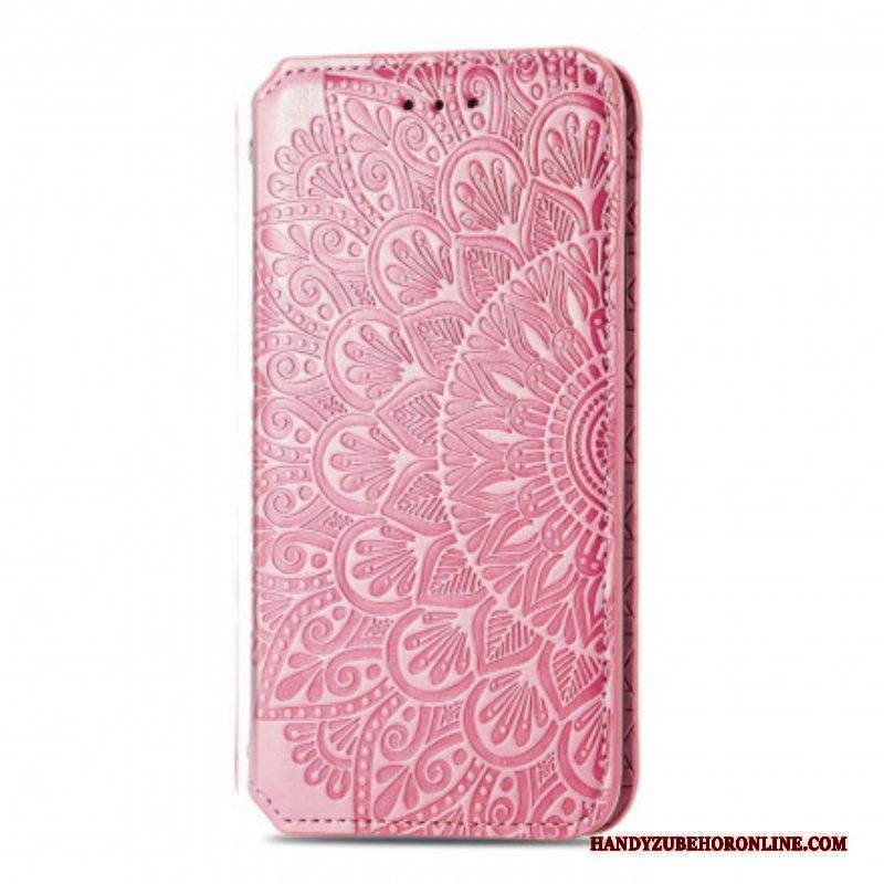 Folio Cover Motorola Edge 20 Pro Custodia in pelle Mandala