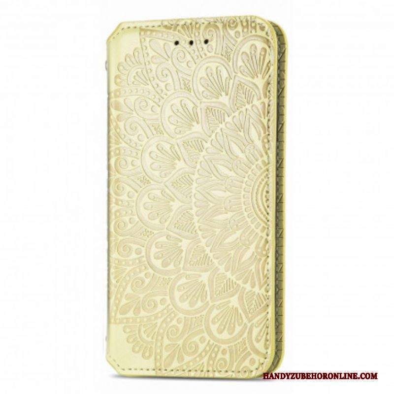 Folio Cover Motorola Edge 20 Pro Custodia in pelle Mandala