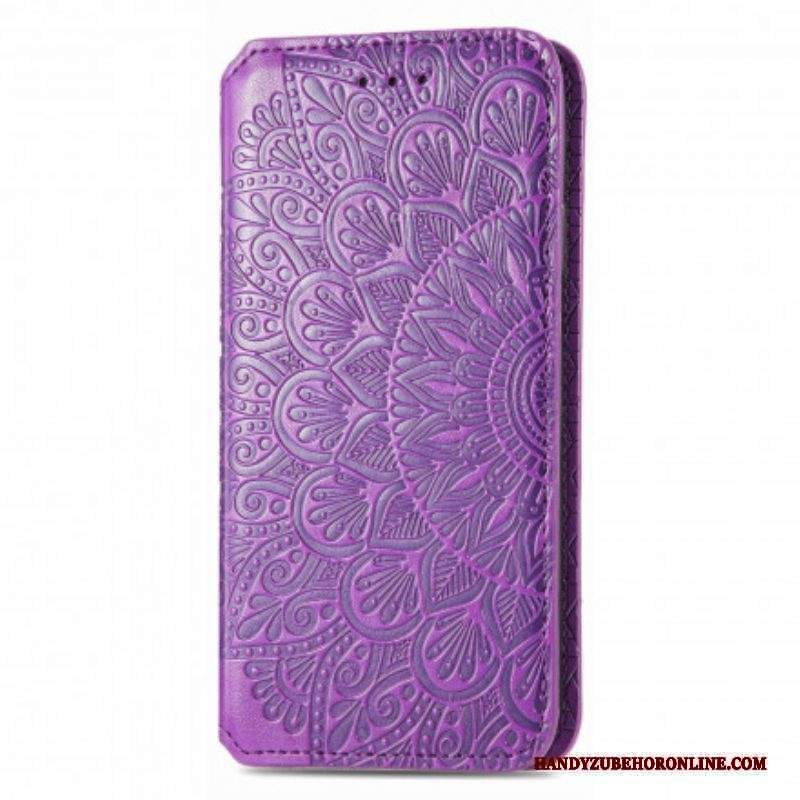 Folio Cover Motorola Edge 20 Pro Custodia in pelle Mandala