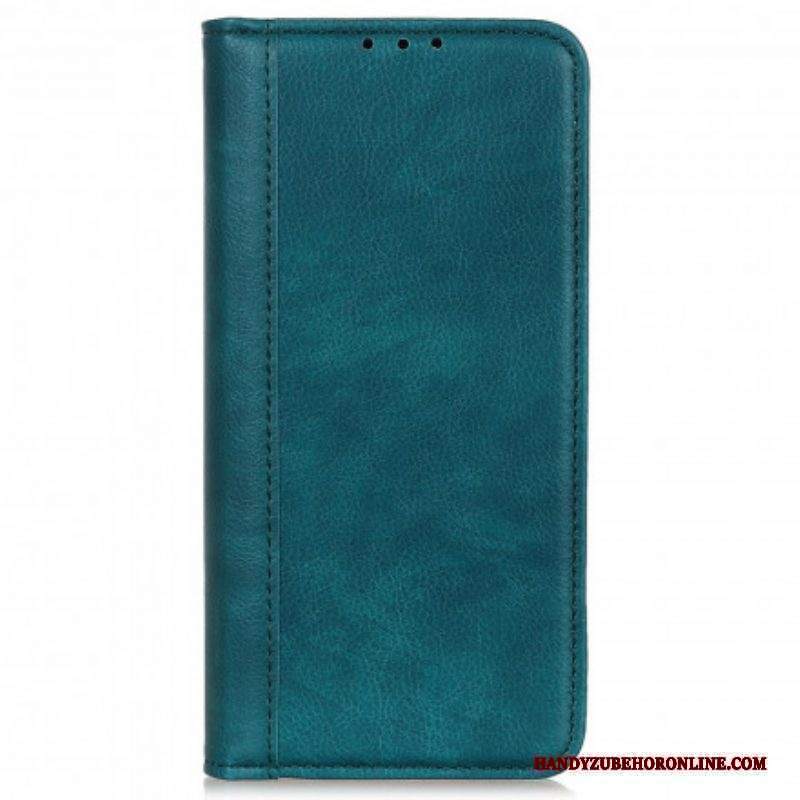 Folio Cover Motorola Edge 20 Pro Custodia in pelle Versione In Crosta Di Litchi