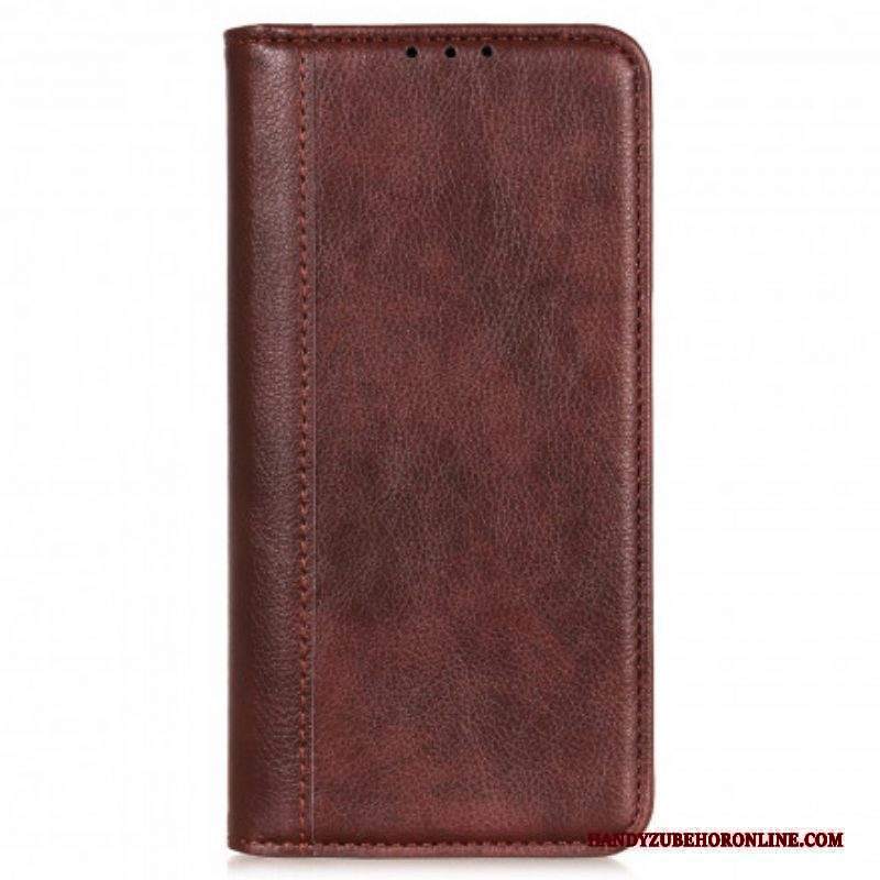 Folio Cover Motorola Edge 20 Pro Custodia in pelle Versione In Crosta Di Litchi