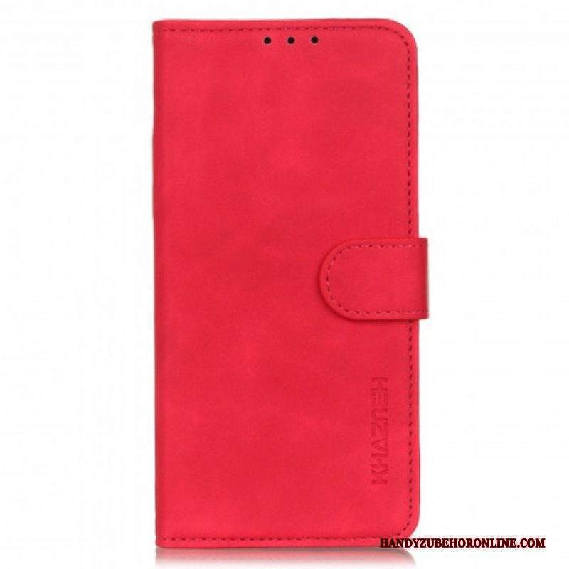 Folio Cover Motorola Edge 20 Pro Khazneh Effetto Pelle Vintage