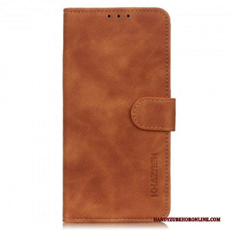 Folio Cover Motorola Edge 20 Pro Khazneh Effetto Pelle Vintage