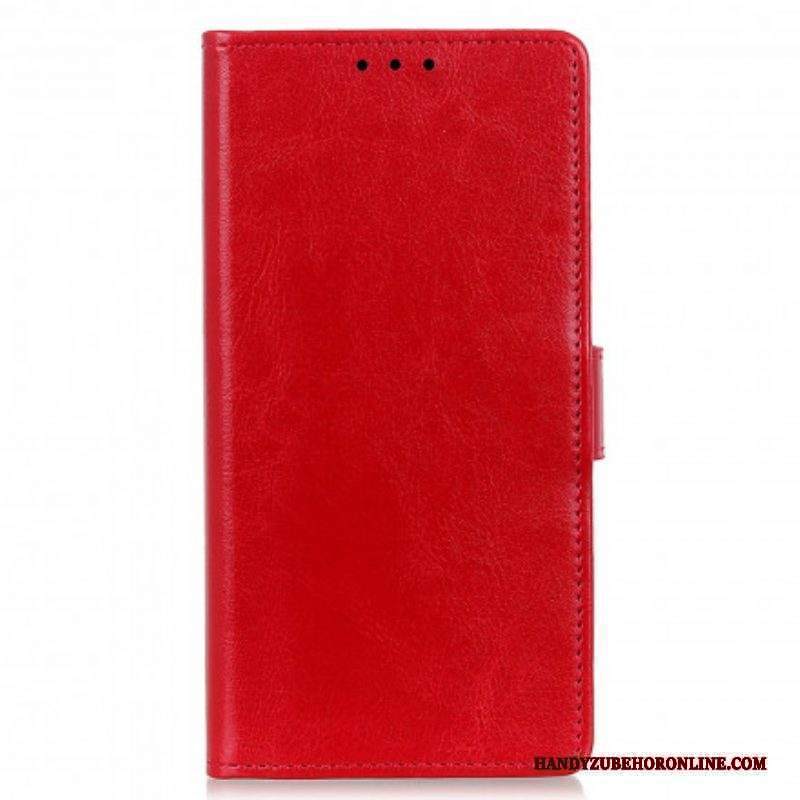 Folio Cover Motorola Edge 20 Pro Semplice Effetto Pelle Lucida