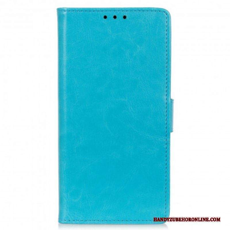 Folio Cover Motorola Edge 20 Pro Semplice Effetto Pelle Lucida