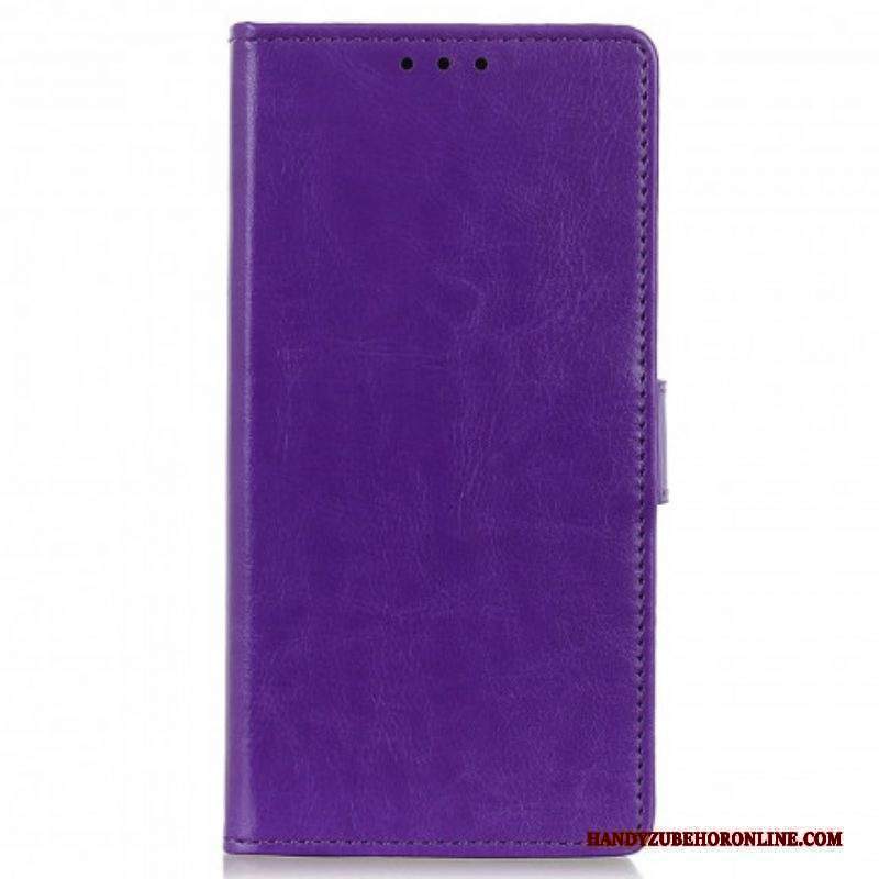 Folio Cover Motorola Edge 20 Pro Semplice Effetto Pelle Lucida