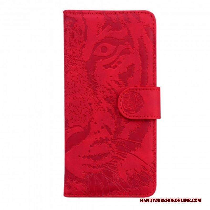 Folio Cover Motorola Edge 20 Pro Stampa Faccia Di Tigre