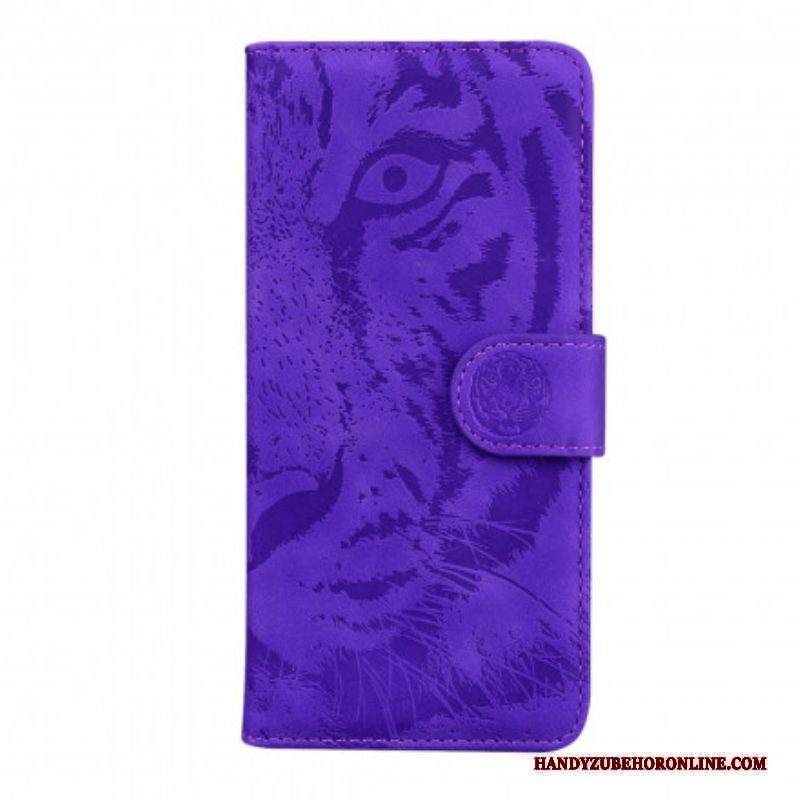 Folio Cover Motorola Edge 20 Pro Stampa Faccia Di Tigre