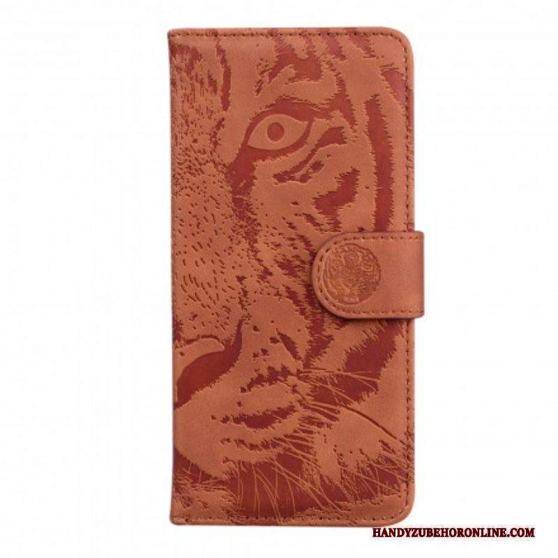 Folio Cover Motorola Edge 20 Pro Stampa Faccia Di Tigre