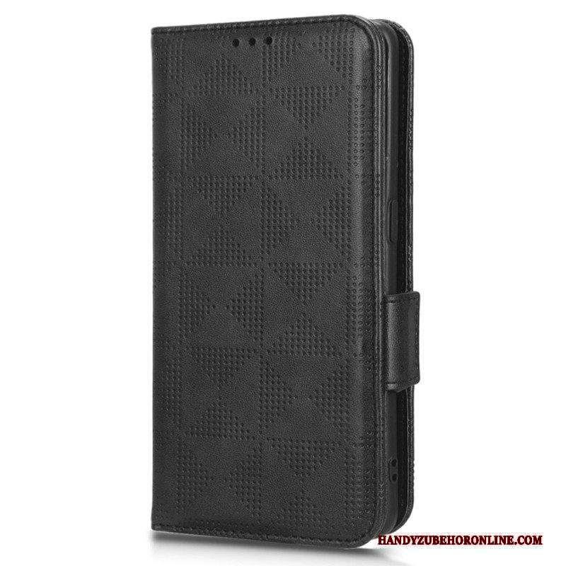 Folio Cover Motorola Edge 40 Pro Triangoli Con Cordino