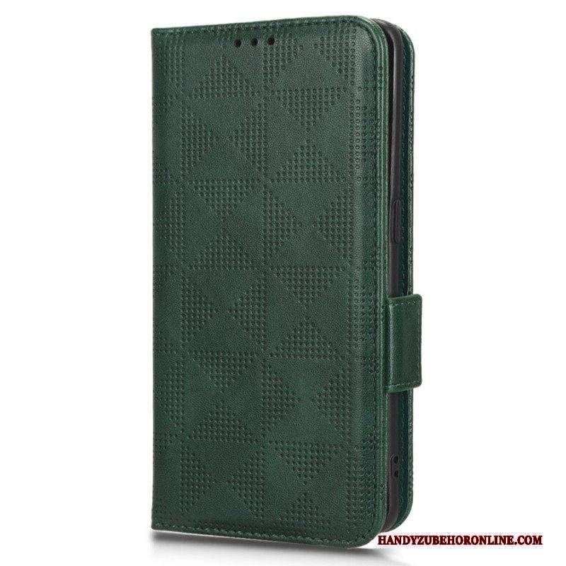 Folio Cover Motorola Edge 40 Pro Triangoli Con Cordino