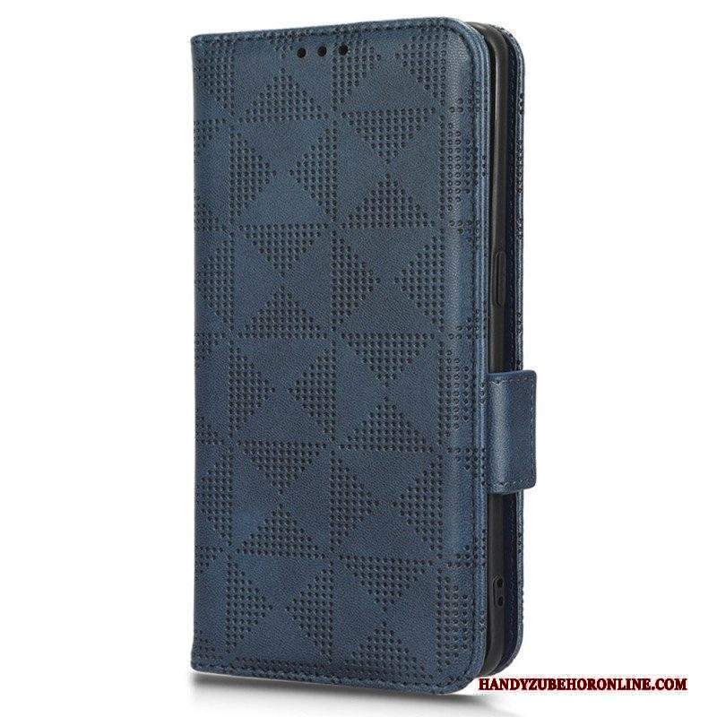 Folio Cover Motorola Edge 40 Pro Triangoli Con Cordino