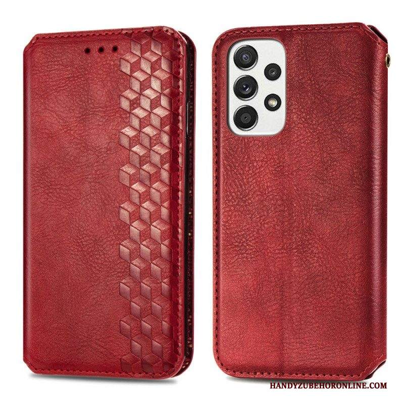 Folio Cover Samsung Galaxy A13 Custodia in pelle Modello 3d Effetto Pelle