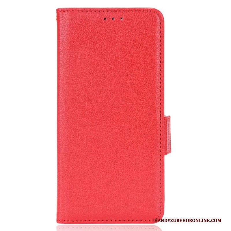 Folio Cover Samsung Galaxy A13 Ecopelle Tradizionale Litchi