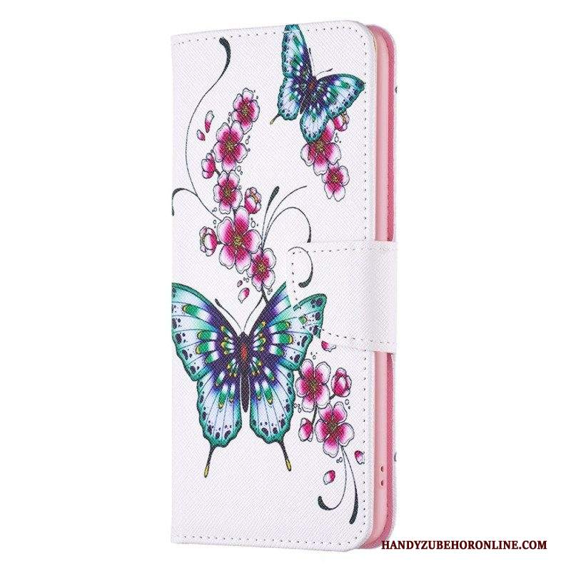 Folio Cover Samsung Galaxy A14 / A14 5G Farfalle Colorate