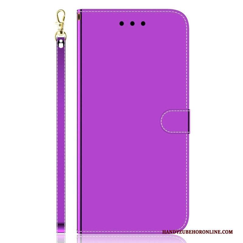 Folio Cover Samsung Galaxy A14 / A14 5G Specchio E Cordino