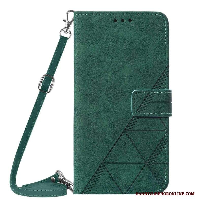 Folio Cover Samsung Galaxy A14 / A14 5G Triangoli Con Tracolla