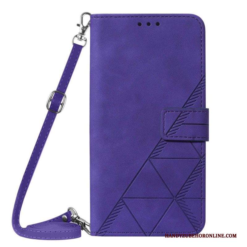 Folio Cover Samsung Galaxy A14 / A14 5G Triangoli Con Tracolla