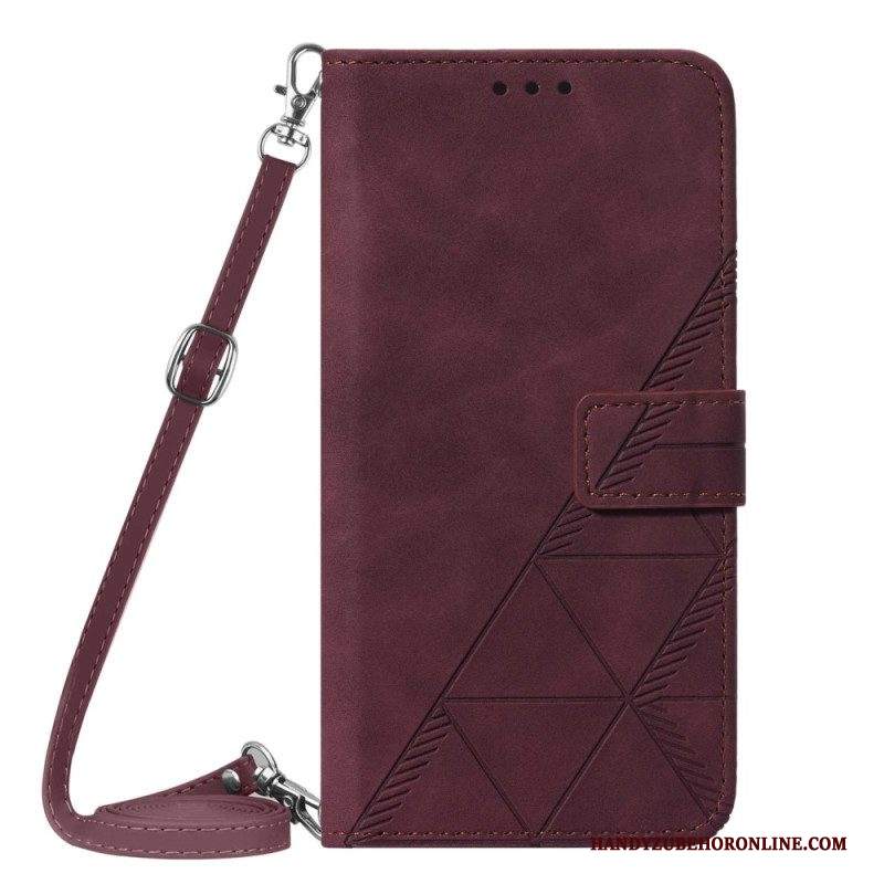 Folio Cover Samsung Galaxy A14 / A14 5G Triangoli Con Tracolla