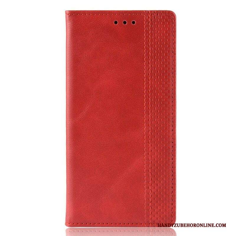 Folio Cover Samsung Galaxy A42 5G Custodia in pelle Effetto Pelle Vintage Stilizzato