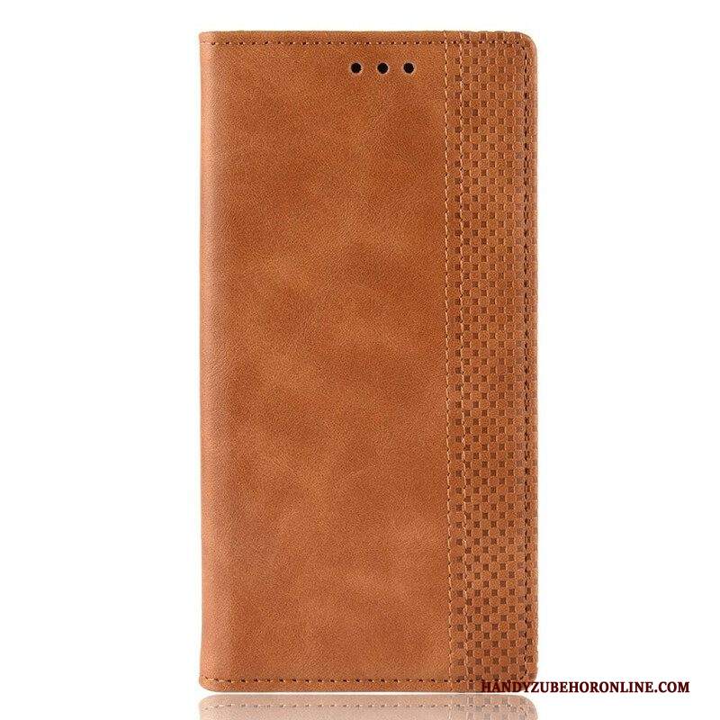 Folio Cover Samsung Galaxy A42 5G Custodia in pelle Effetto Pelle Vintage Stilizzato