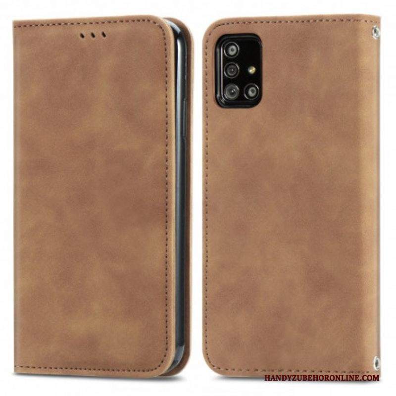 Folio Cover Samsung Galaxy A51 5G Custodia in pelle Ecopelle Vintage