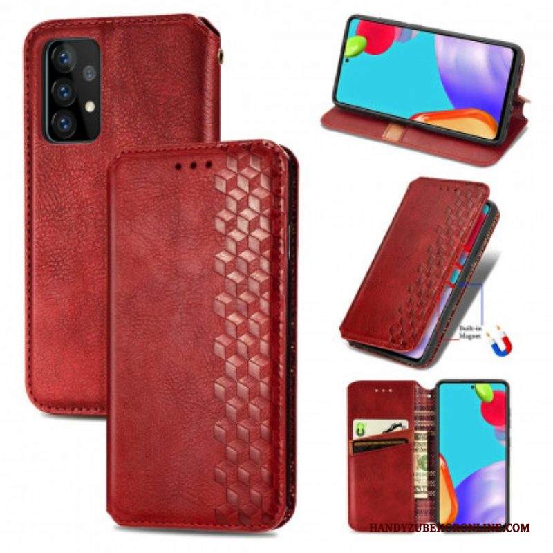 Folio Cover Samsung Galaxy A52 4G / A52 5G / A52s 5G Custodia in pelle Texture Diamante Effetto Pelle