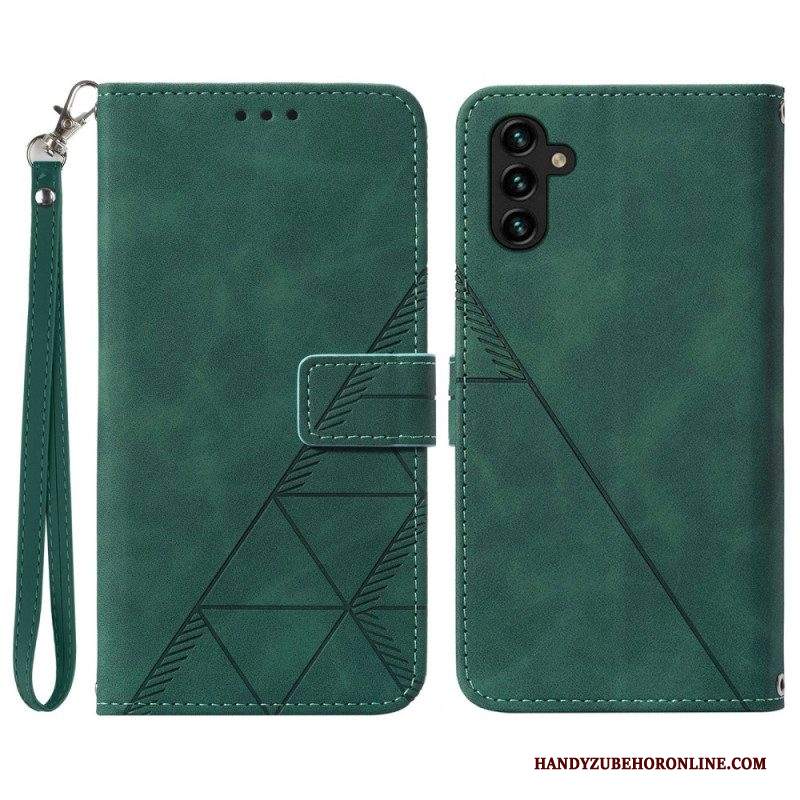 Folio Cover Samsung Galaxy A54 5G Triangoli Di Cinturino