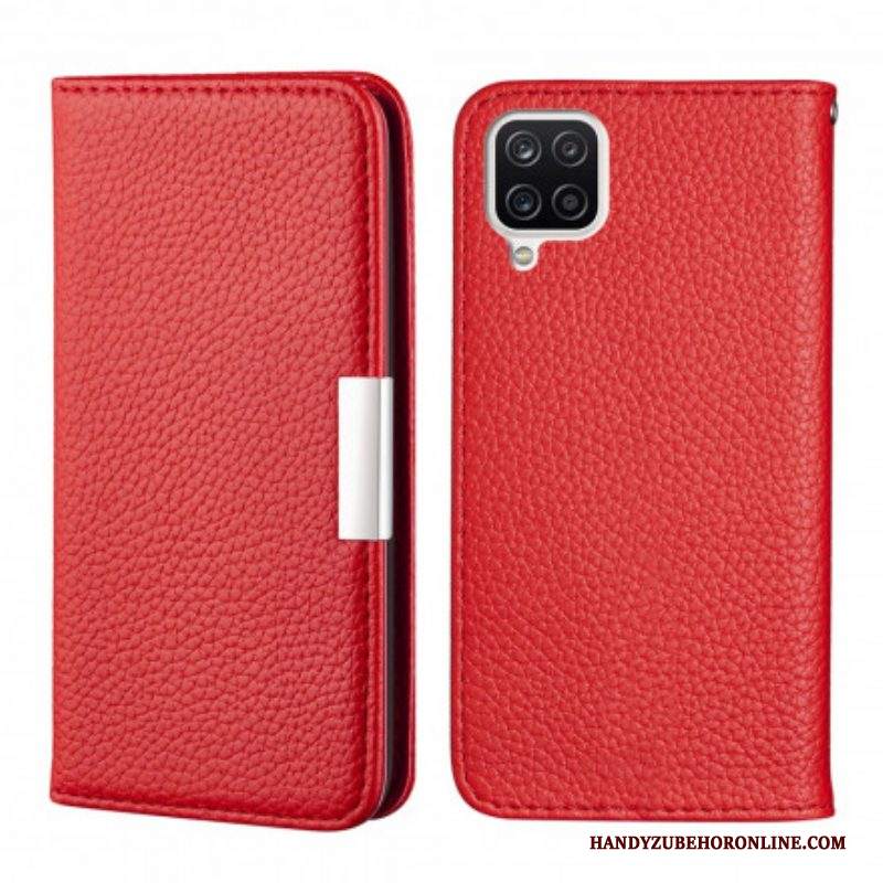 Folio Cover Samsung Galaxy M12 / A12 Custodia in pelle Ecopelle Litchi Ultra Chic