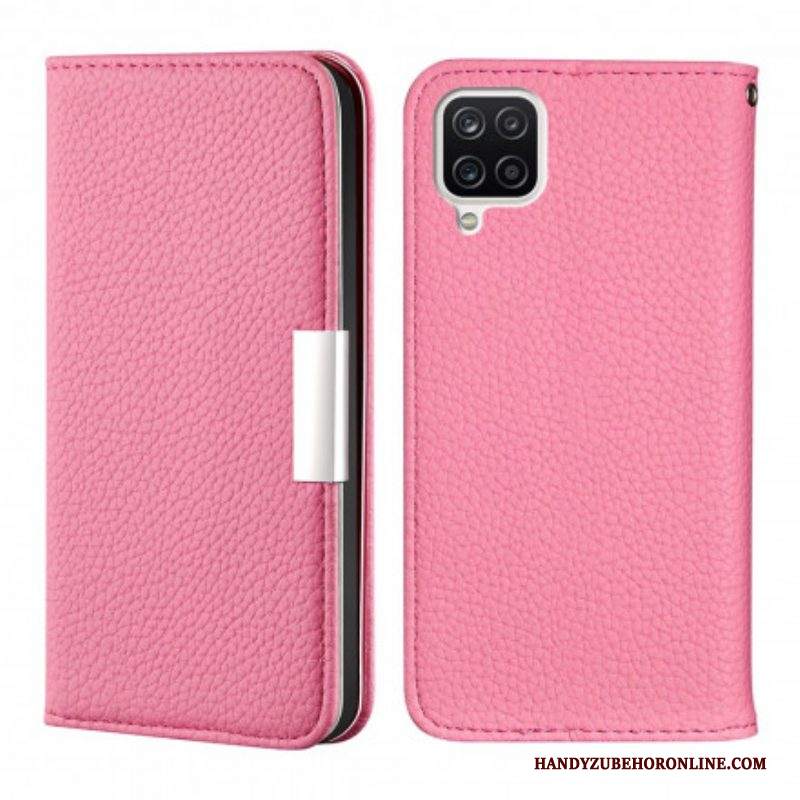 Folio Cover Samsung Galaxy M12 / A12 Custodia in pelle Ecopelle Litchi Ultra Chic