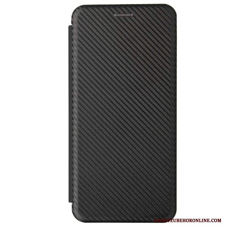 Folio Cover Samsung Galaxy M12 / A12 Custodia in pelle /fibra Di Carbonio