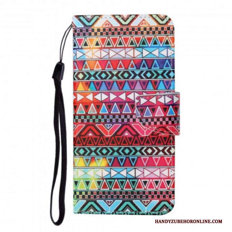 Folio Cover Samsung Galaxy M12 / A12 Patchwork Con Cordino