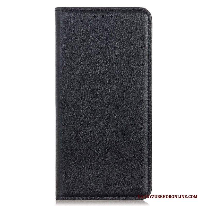 Folio Cover Samsung Galaxy M13 Custodia in pelle Crosta Di Cuoio Litchi