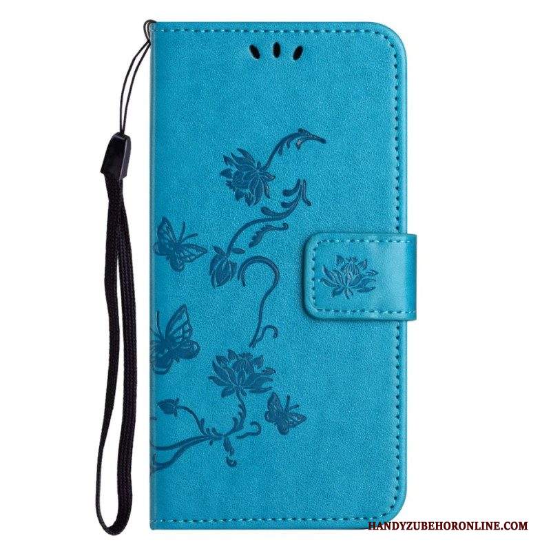 Folio Cover Samsung Galaxy M13 Fiori Strappy