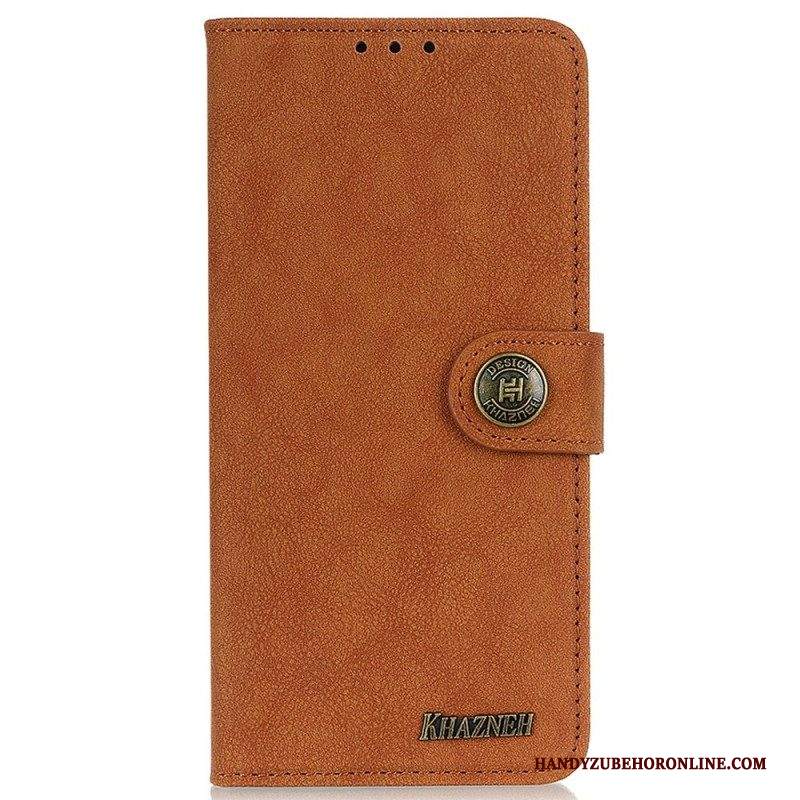 Folio Cover Samsung Galaxy M13 Khazneh Crosta Di Cuoio